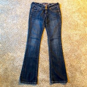 Skinny Boot Leg Blue Jeans